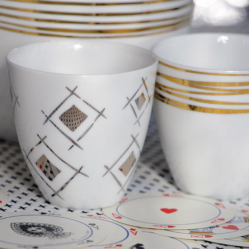 grande tasse sans poignée avec motif platine - tsé tsé