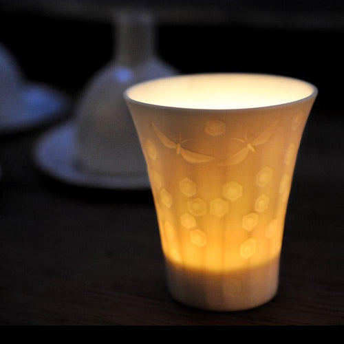 photophore d'une bougie terminée en porcelaine mate - tsé tsé