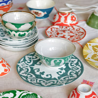 GRANDE ASSIETTE SAMARKAND, bleu-gris