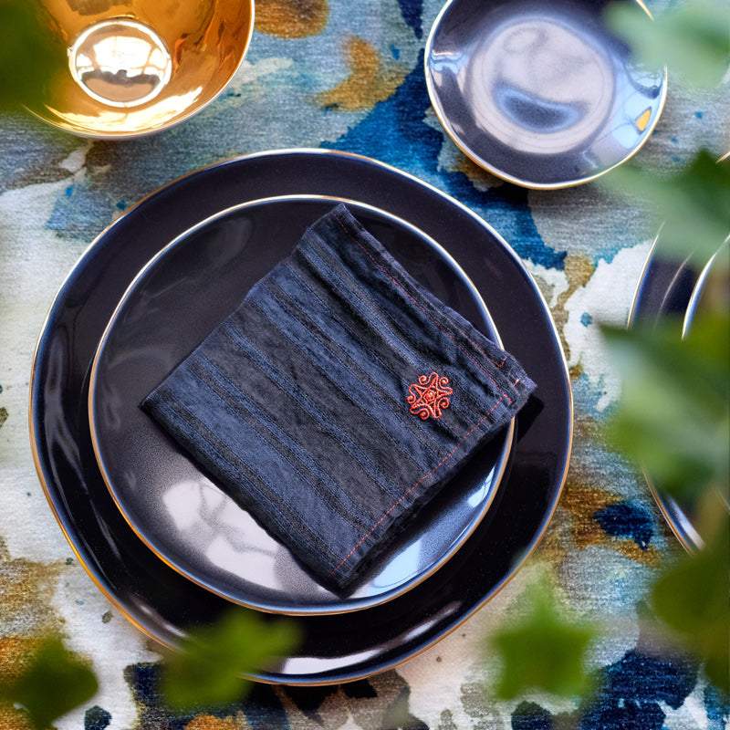 QUATRE SERVIETTES INDIGO