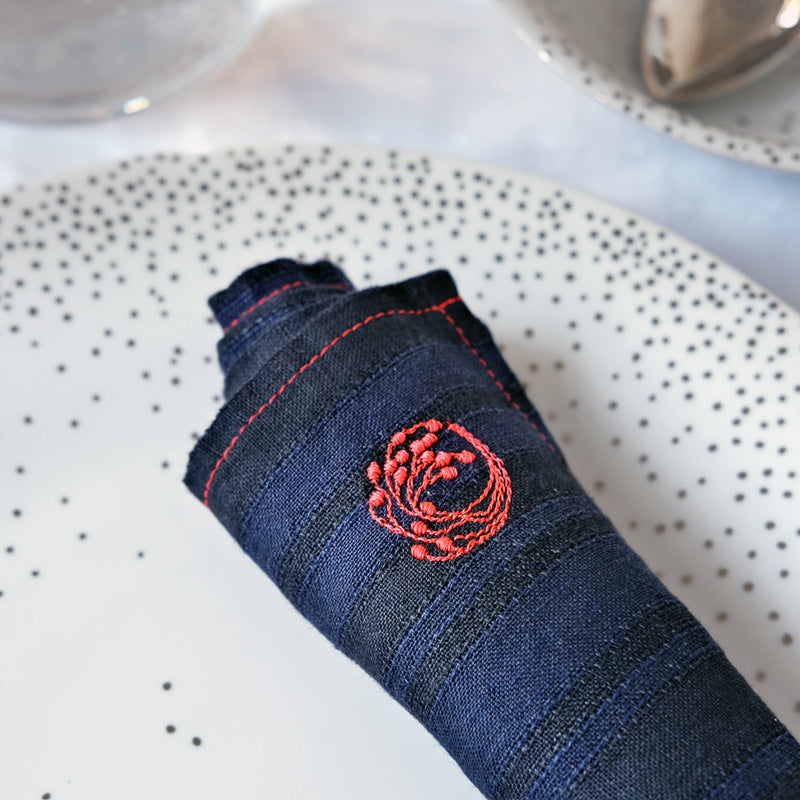 QUATRE SERVIETTES INDIGO