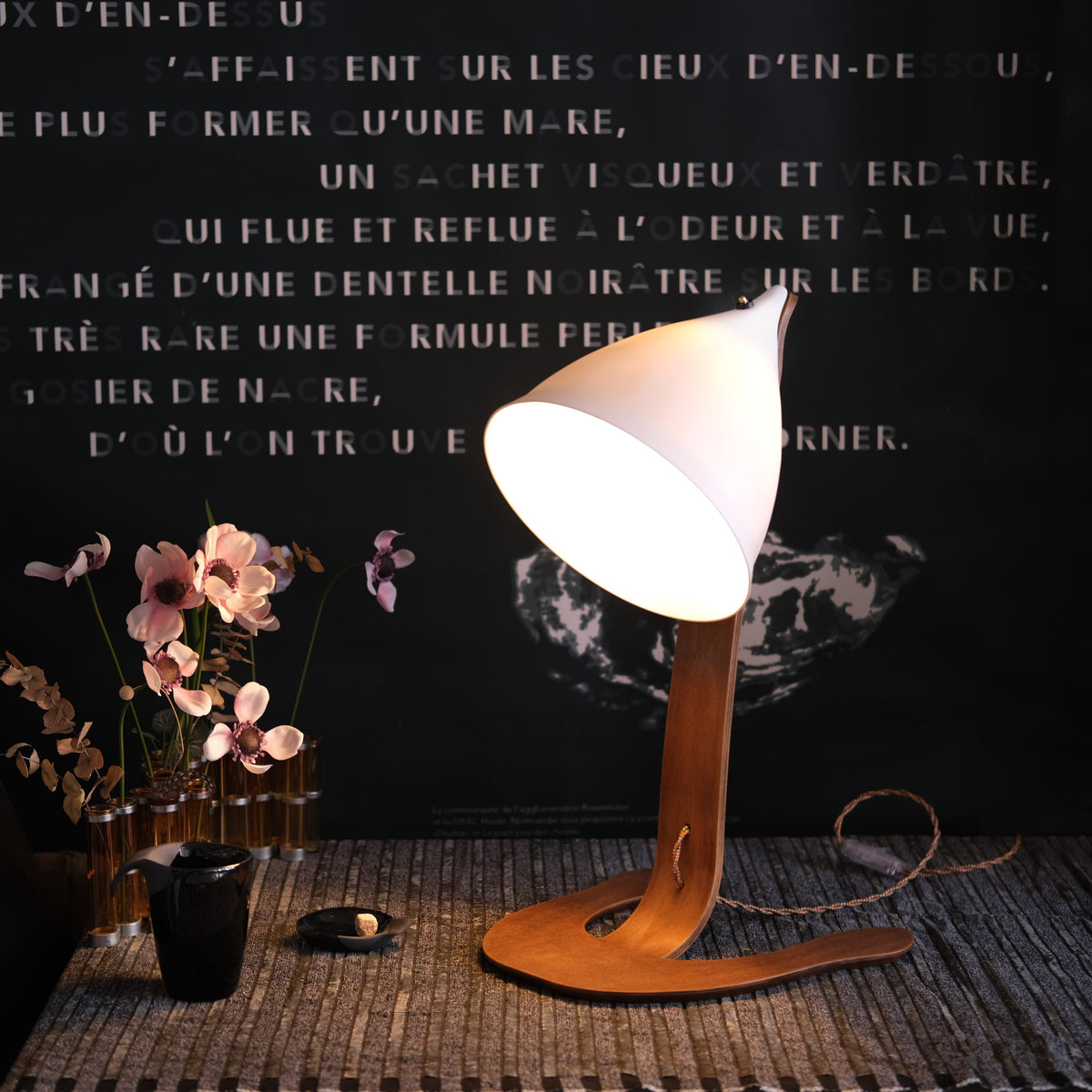 LARGE TABLE CORNET, glazed or matt porcelain