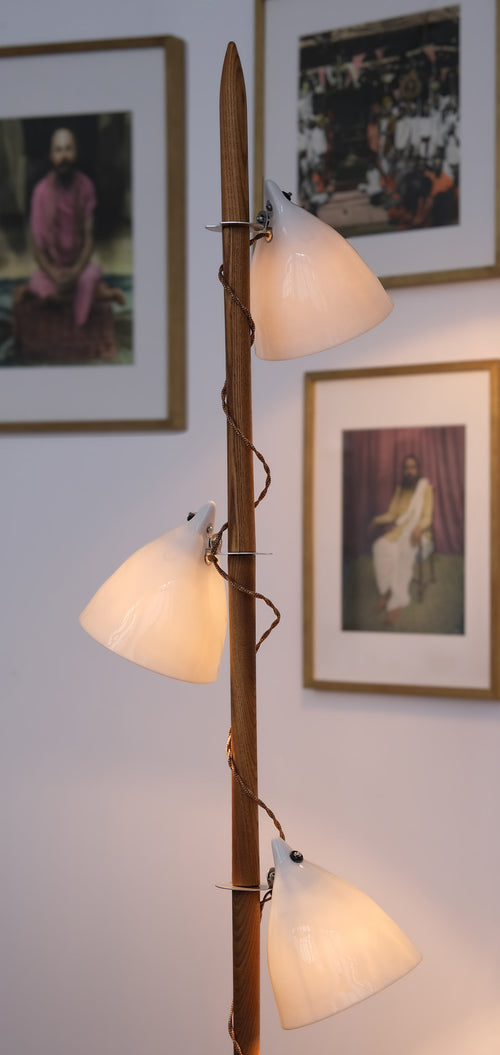 THE PERCH - Floor Lamp 165cm - Honey Wood