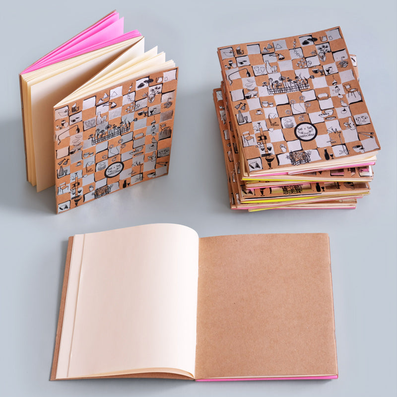 CAHIER ZIGZAGANT, argent & rose