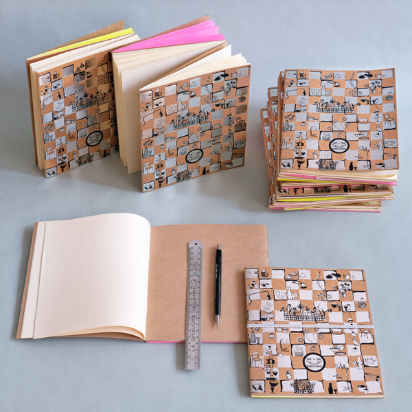 CAHIER ZIGZAGANT, argent & rose