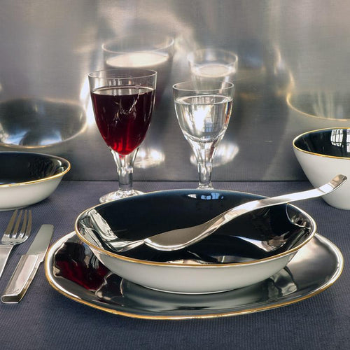 service de table noir et blanc avec contour doré - tsé tsé