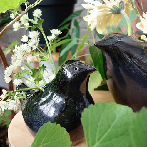 vases oiseau en grès tacheté - tsé tsé
