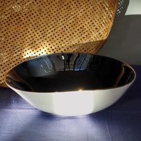 saladier blanc et noir avec un contour en or - tsé tsé